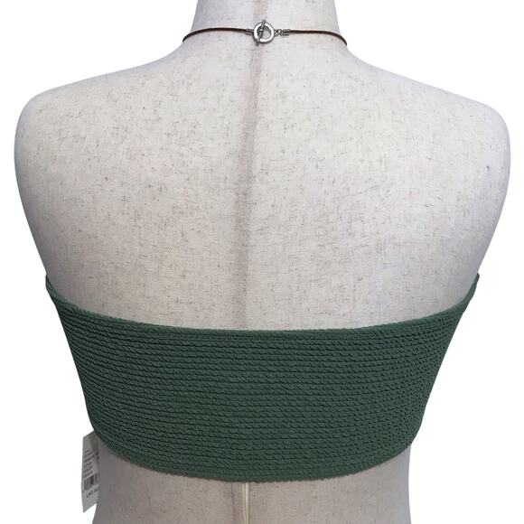 Kendall & Kylie NWT Green Bandeau Swim Top Women L - Picture 4 of 5